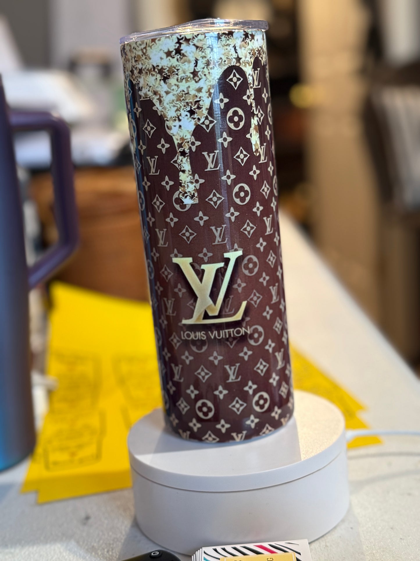 Brown and Gold LV inspired 20oz tumbler