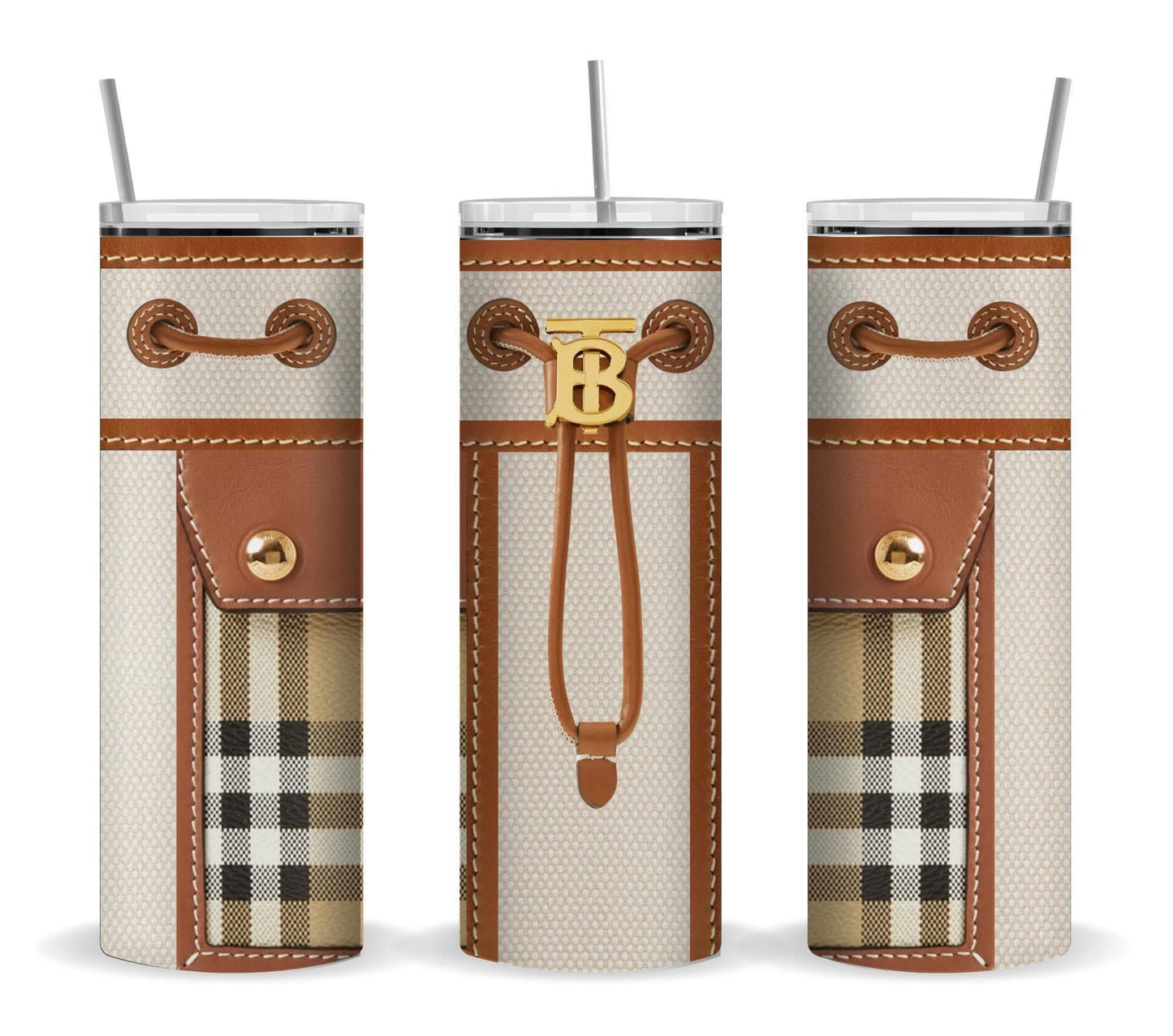 Burberry inspired 20oz tumbler