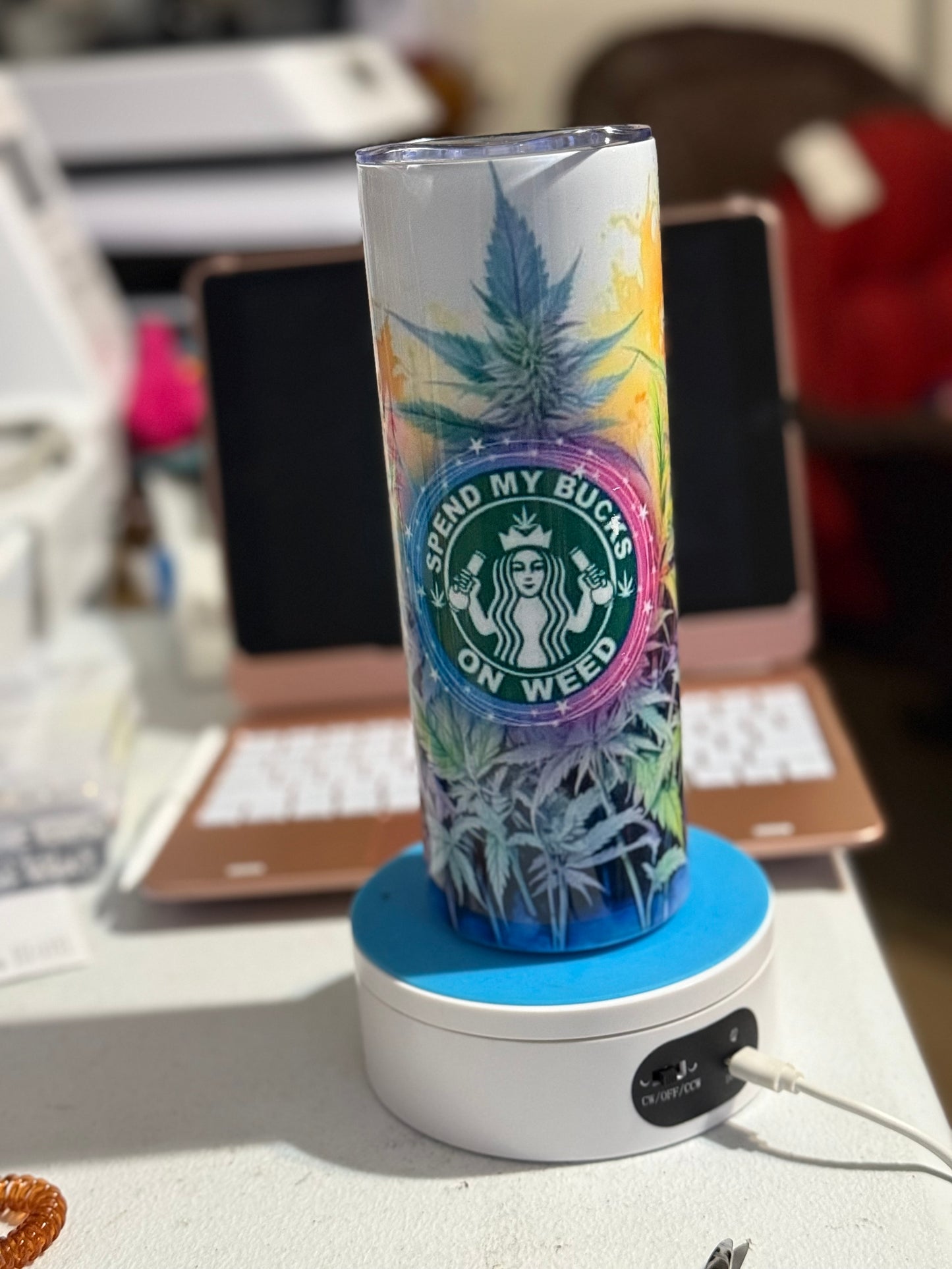 Spend My Bucks on Weed 20oz tumbler