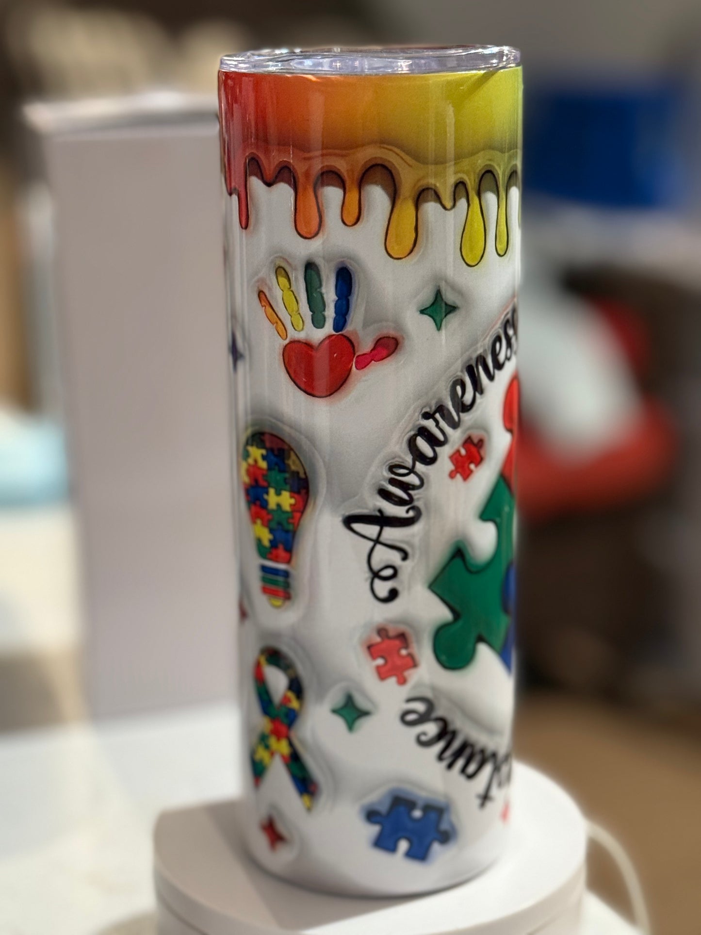 Autism awareness tumbler