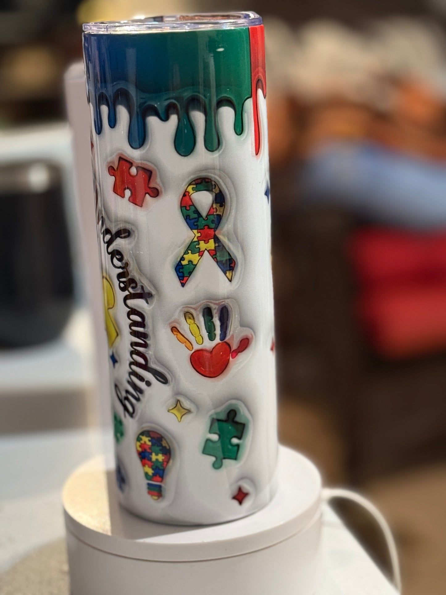 Autism awareness tumbler